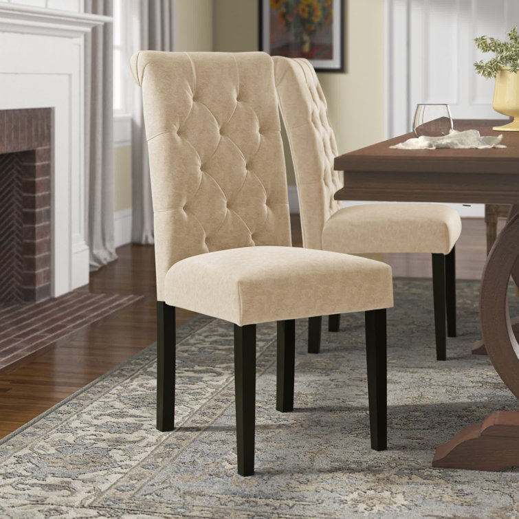 Barbagallo Tufted Polyester Solid Back Parsons Chair